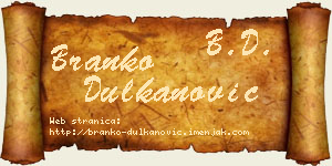 Branko Dulkanović vizit kartica
